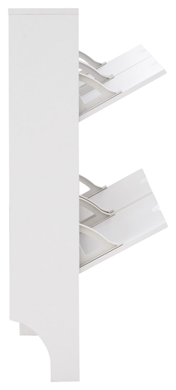 Narrow 4 Drawer Shoe Cabinet | White | Self Assembly