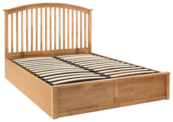 Reus Wooden Ottoman Double Bed Oak