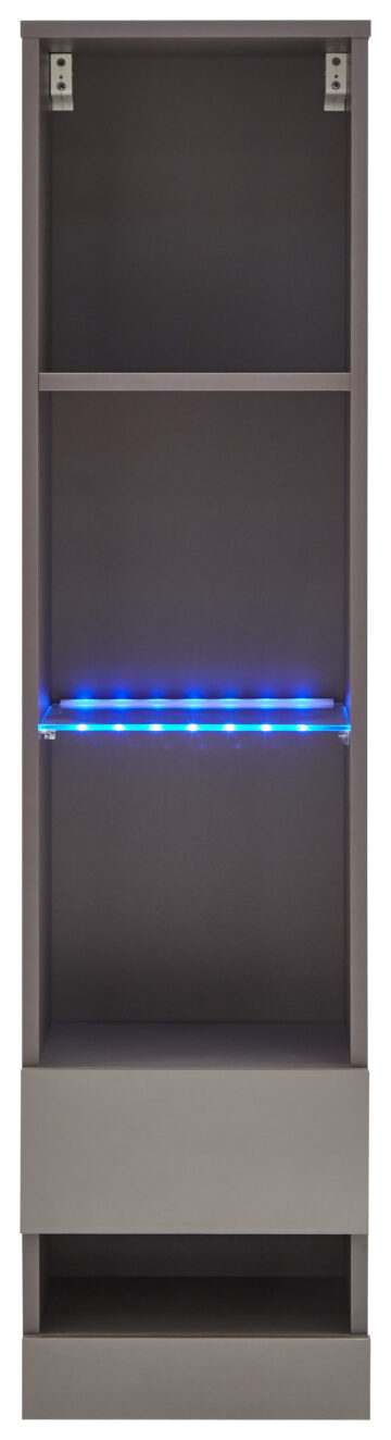 Lugo Grey Tall Shelf Unit | LEDs