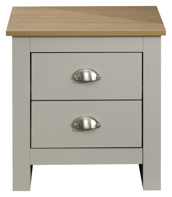 Fife Grey 2 Drawer Bedside | Grey | Self Assembly | Clearance