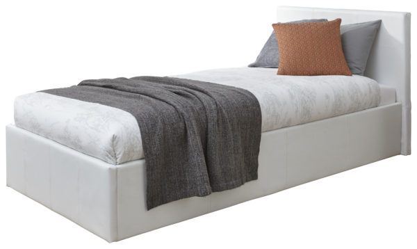 Marikina End Lift Ottoman Single Bed | White
