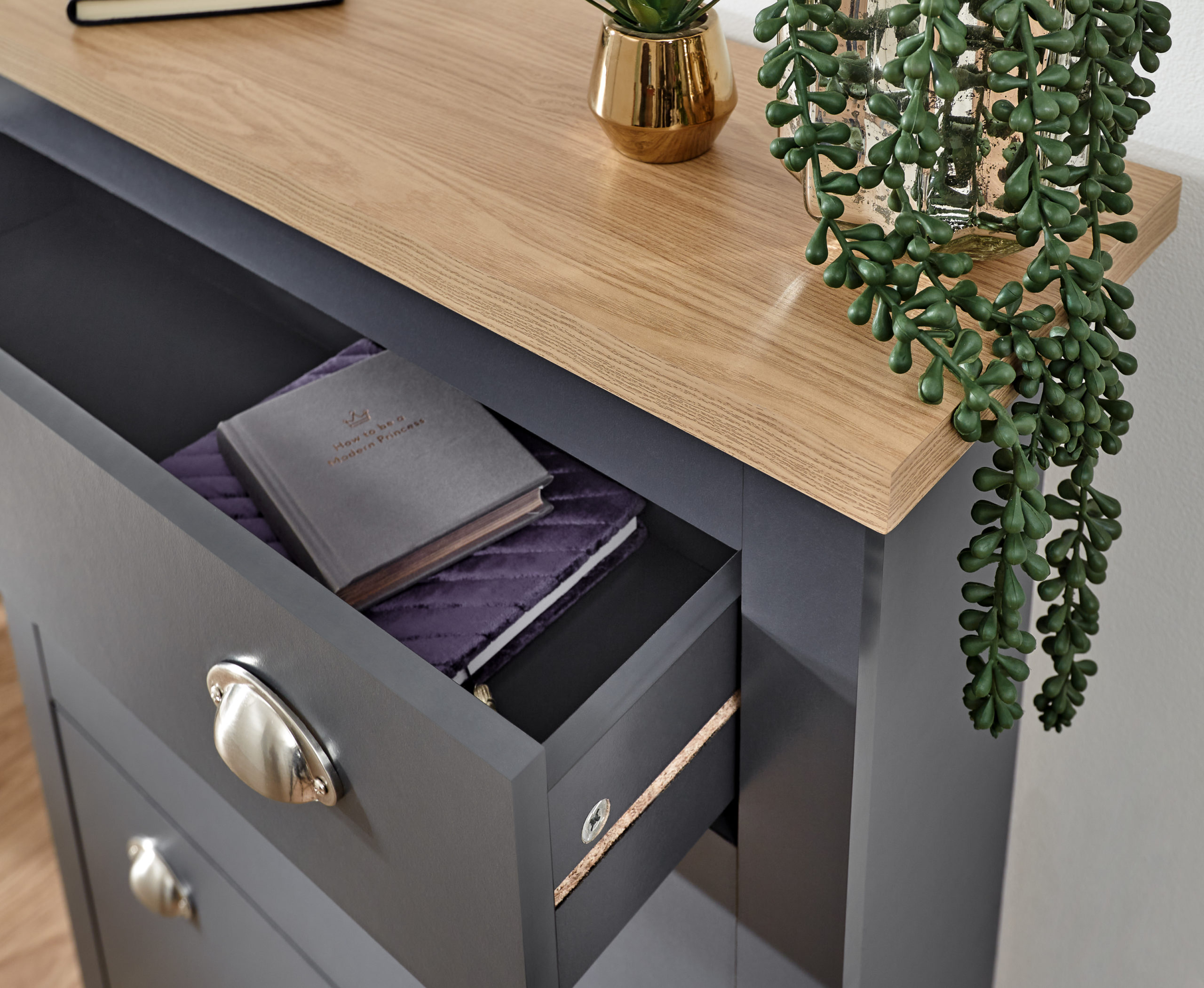 Fife Slate Blue 2 Door 1 Drawer Shoe Slate Blue Self