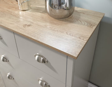 Oban Grey 2 Over 3 Chest of Drawers | Chrome Handles