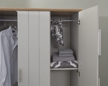 Oban Grey 3 Door Wardrobe with Drawers