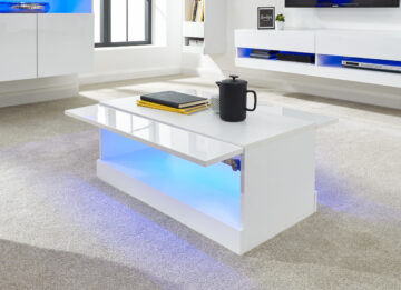 Lugo White Coffee Table | Lift Up Panels