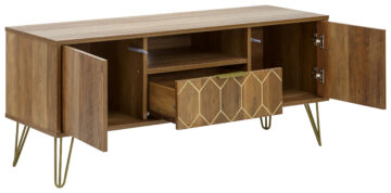 Kentwood Mango Wood 2 Door 1 Drawer TV Unit 116cm