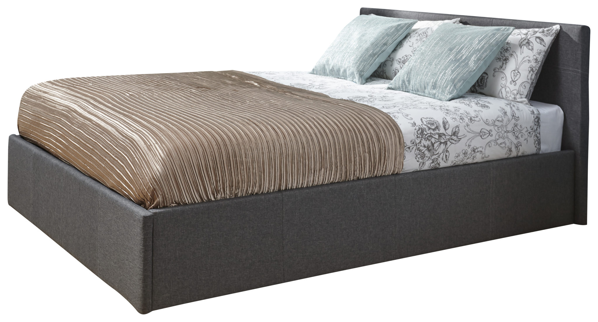 Marikina Side Lift Ottoman Double Bed Grey Oak World