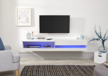 Lugo White Wall TV Unit 150cm | LED
