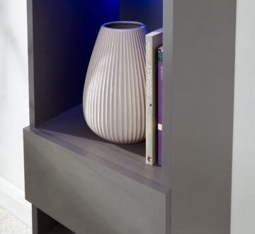 Lugo Grey Tall Shelf Unit | LEDs