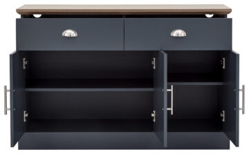 Oban Slate Blue 3 Door Large Sideboard with Drawers