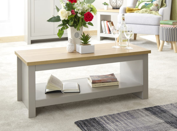 Fife Grey Coffee Table With Shelf | Grey | Self Assembly