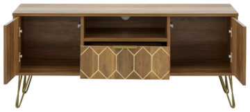 Kentwood Mango Wood 2 Door 1 Drawer TV Unit 116cm