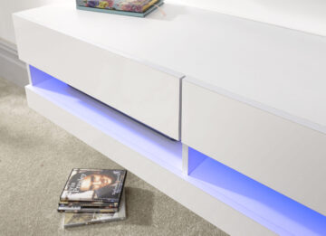 Lugo White Wall TV Unit 120cm | LED