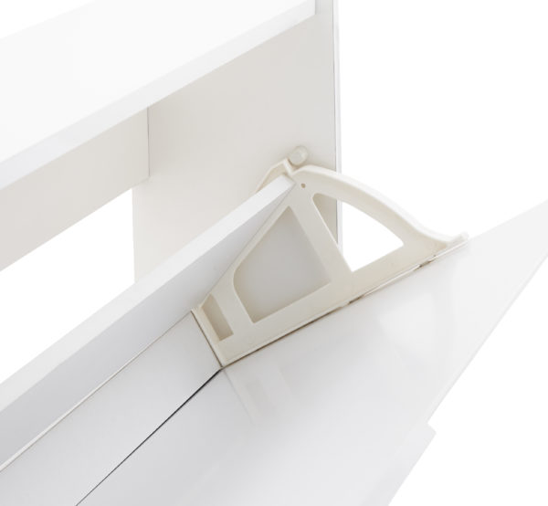 Narrow High Gloss 2 Tier Shoe Cabinet | White | Self Assembly