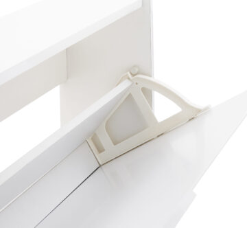 Narrow White High Gloss 2 Tier Shoe Cabinet