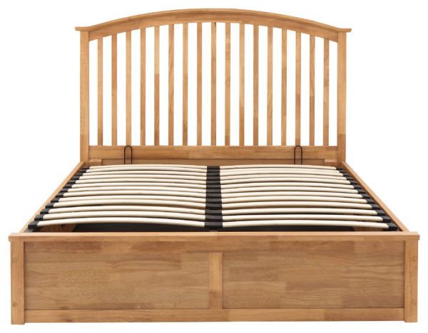 Reus Wooden Ottoman Double Bed Oak