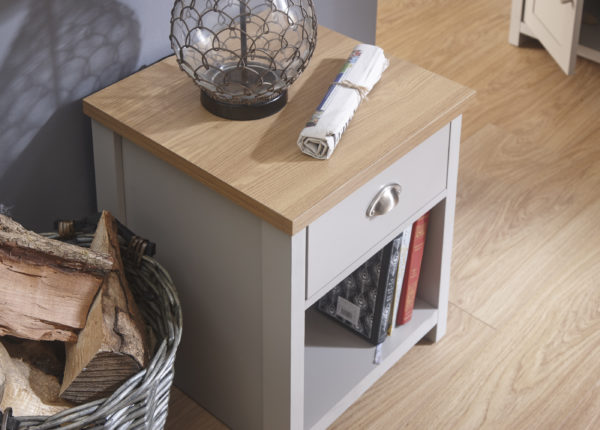 Fife Grey Lamp Table | Grey | Bedside Table | Self Assembly