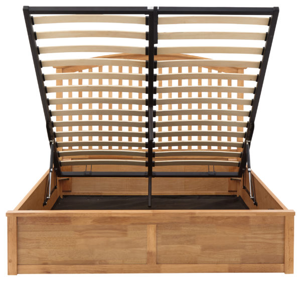 Reus Wooden Ottoman Double Bed Oak