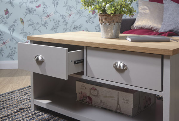Fife Grey 2 Drawer Coffee Table | Grey | Self Assembly