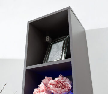Lugo Grey Tall Shelf Unit | LEDs