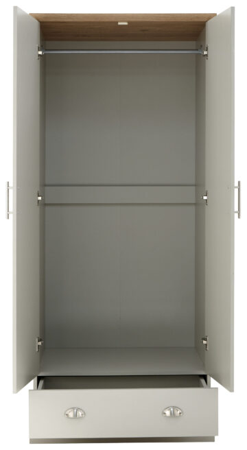 Oban Grey 2 Door Wardrobe with Drawer