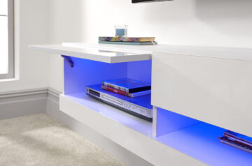 Lugo White Wall TV Unit 120cm | LED