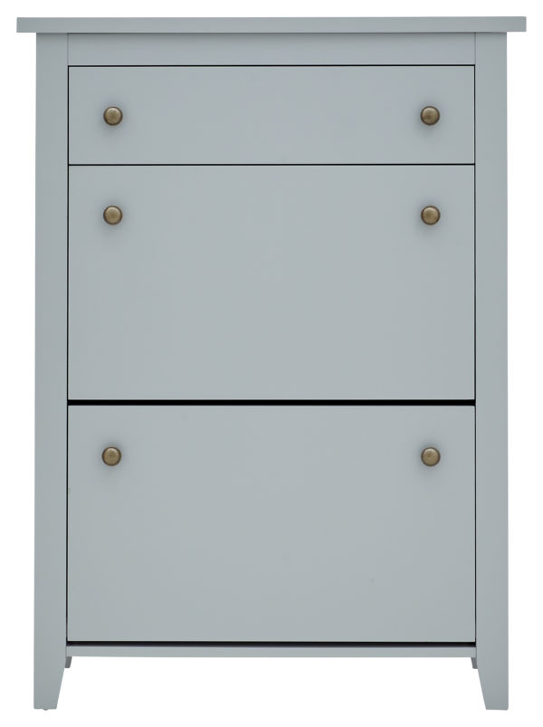 Two Tier Shoe Cabinet | Grey | Self Assembly