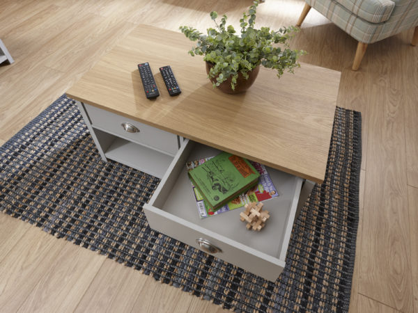 Fife Grey 2 Drawer Coffee Table | Grey | Self Assembly