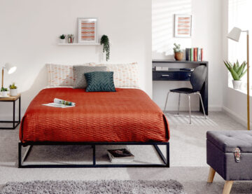Simplicity Black 4′ Platform Small Double Bed