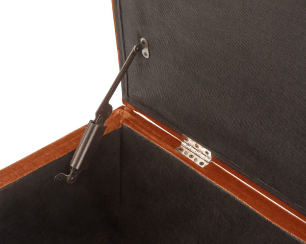 Miley Ottoman Storage Bench | Russet | Self Assembly - Orange