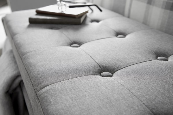 Roma Ottoman Bench | Grey | Fabric | Self Assembly