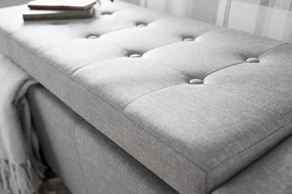 Roma Ottoman Bench | Grey | Fabric | Self Assembly