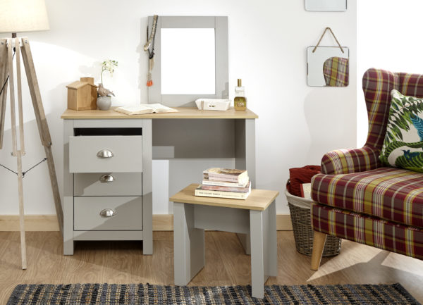 Fife Grey Dressing Table Set | Grey | Self Assembly