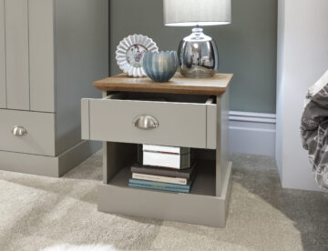 Oban Grey 1 Drawer Bedside Table