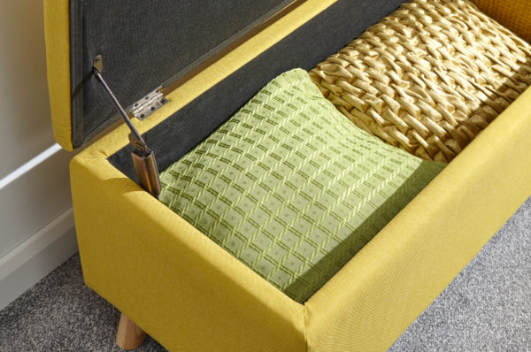 Yellow Midvale Ottoman | Mustard | Self Assembly
