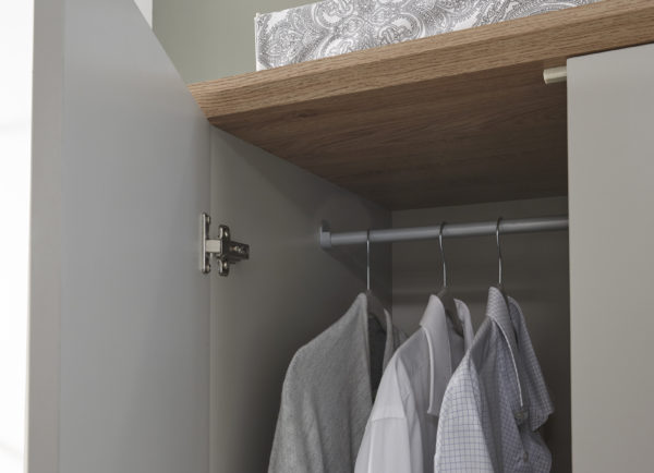 Oban 2 Door 1 Drawer Wardrobe | Grey