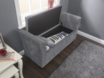Roma Grey Chenille Diamante Window Seat