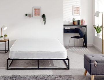 Simplicity Black 4′ Platform Small Double Bed