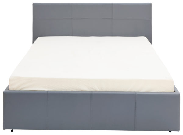 Marikina Side Lift Ottoman Double Bed | Grey PU