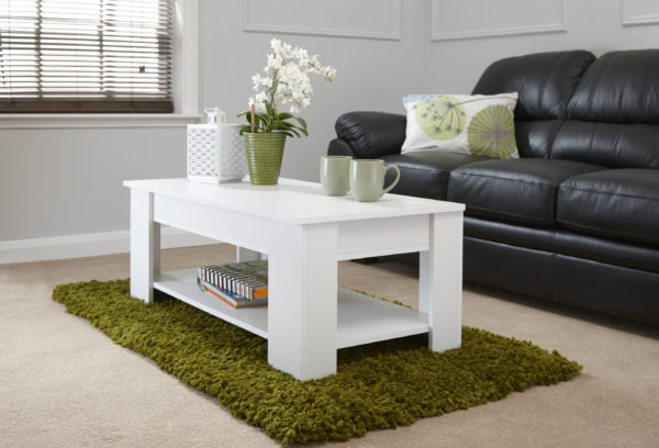 Shetland Lift Up Coffee Table | White | Self Assembly