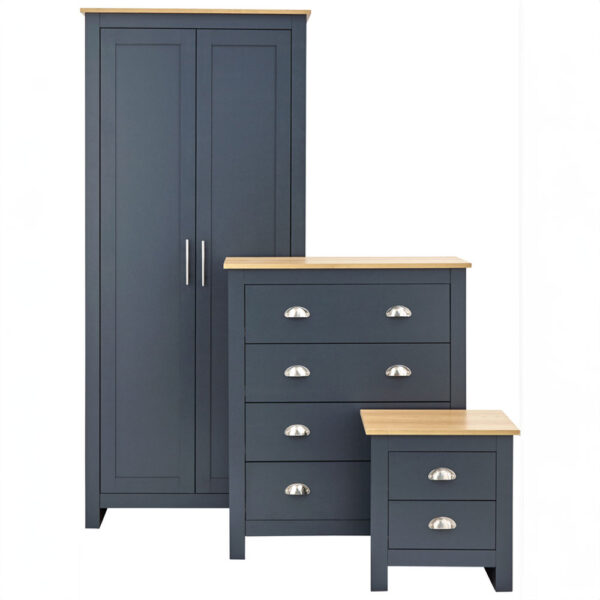 Fife Slate Blue 3 Piece Bedroom Furniture Set | Slate Blue