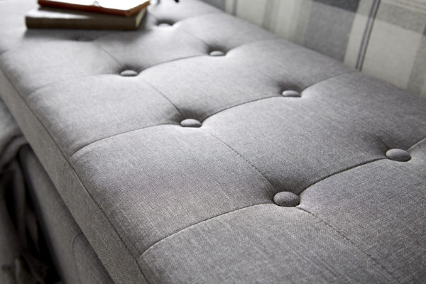 Roma Ottoman Bench | Grey | Fabric | Self Assembly