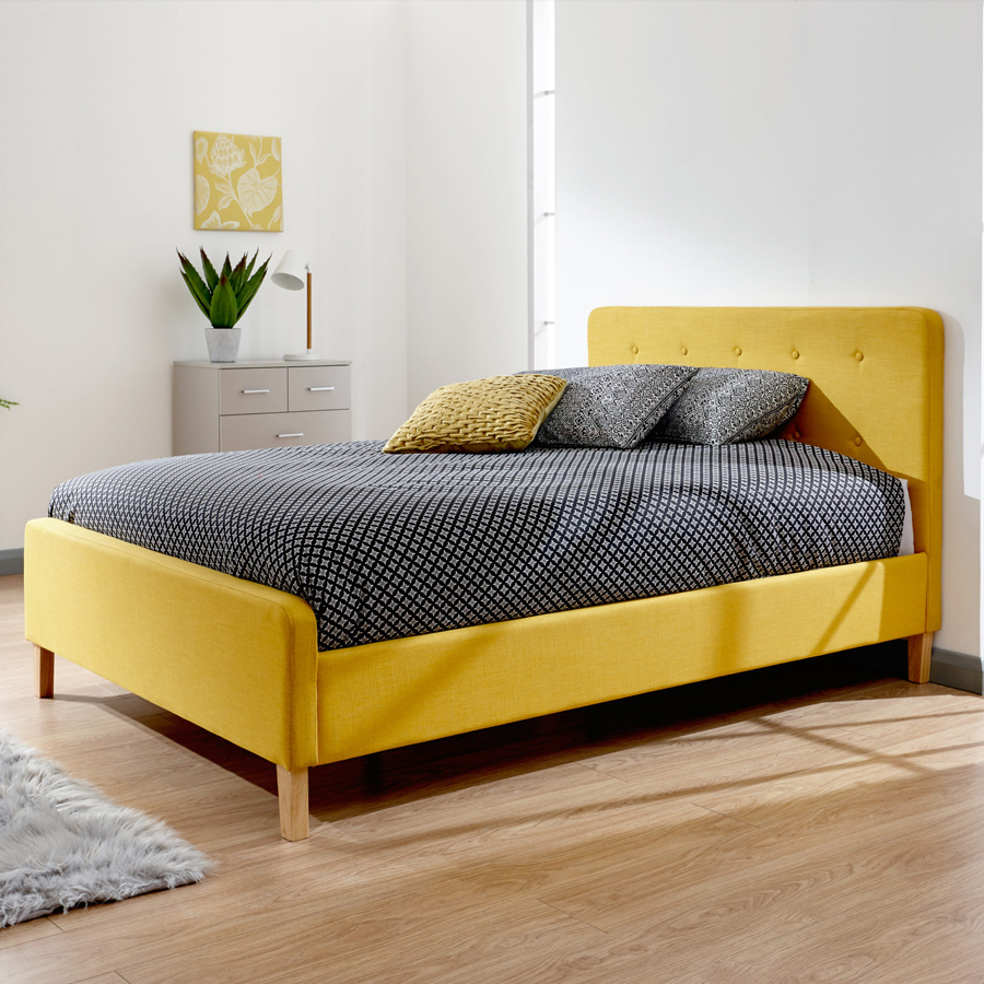 Helsinki Double Bedstead Mustard Oak World