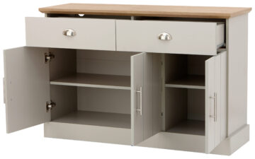 Oban Grey 3 Door Large Sideboard with Drawers