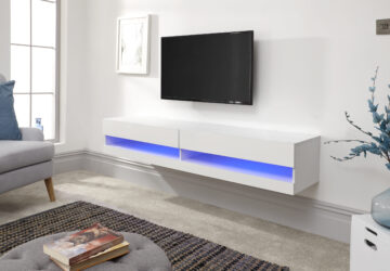 Lugo White Wall TV Unit 150cm | LED