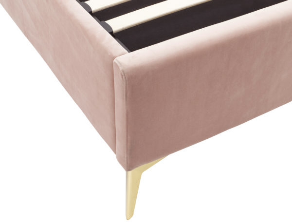 Haikou King Size End Lift Ottoman Bed | Blush Pink