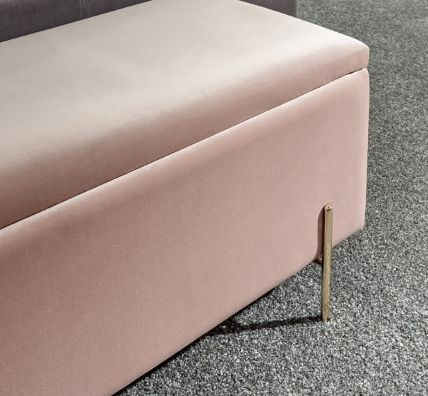 Miley Ottoman Storage Bench | Blush Pink | Self Assembly | Clearance
