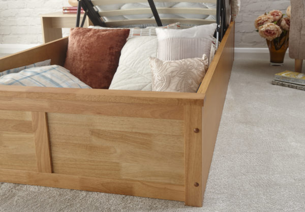 Reus Wooden Ottoman Single Bed Oak | Clearance