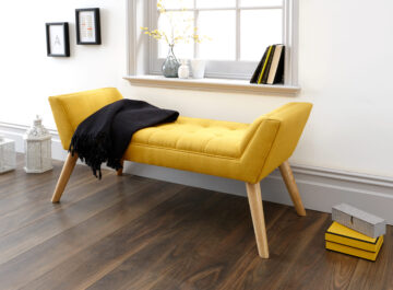Yellow Upholstered Bench | Mustard | Clearance
