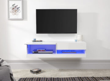 Lugo White Wall TV Unit 120cm | LED